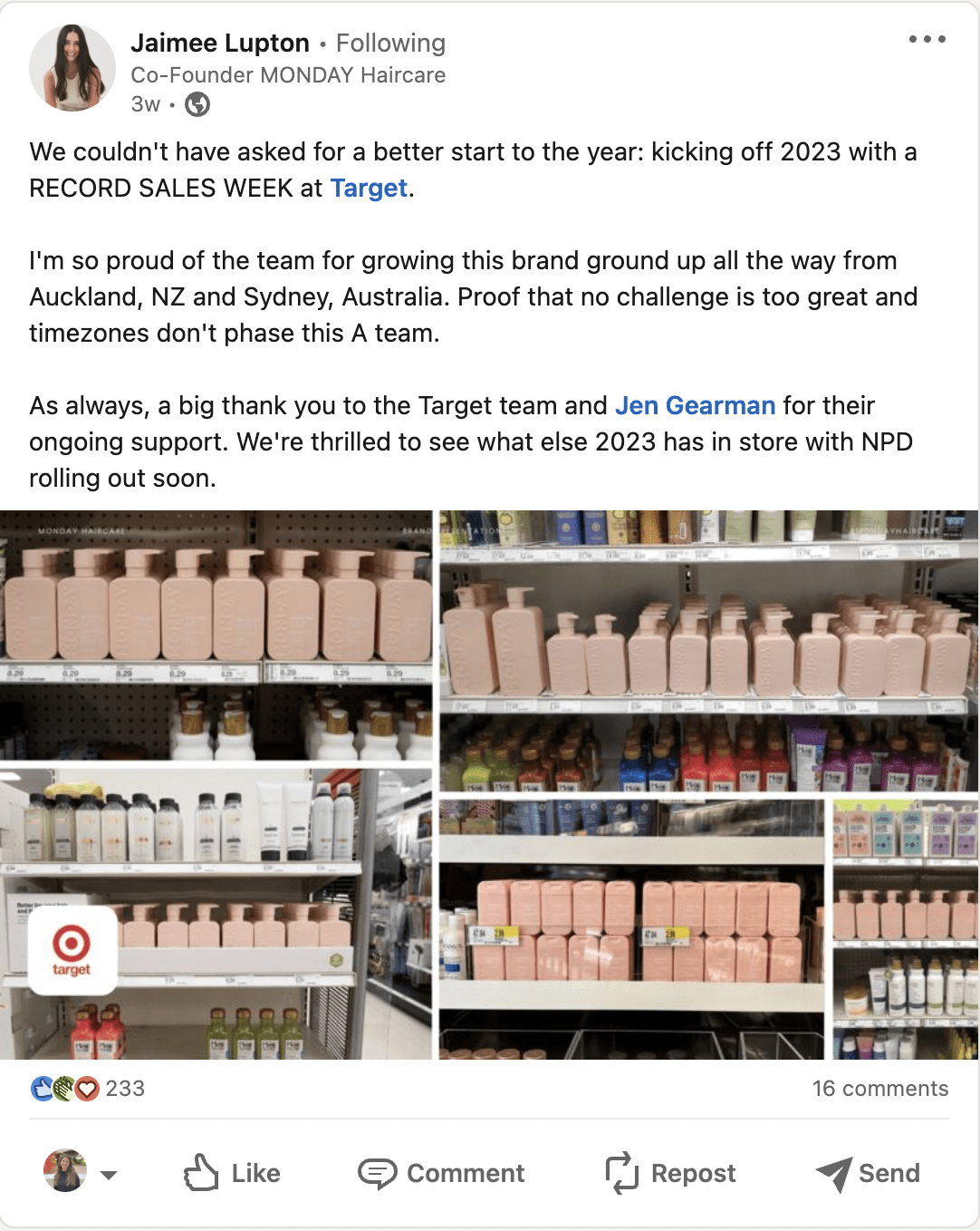 use linkedin monday haircare