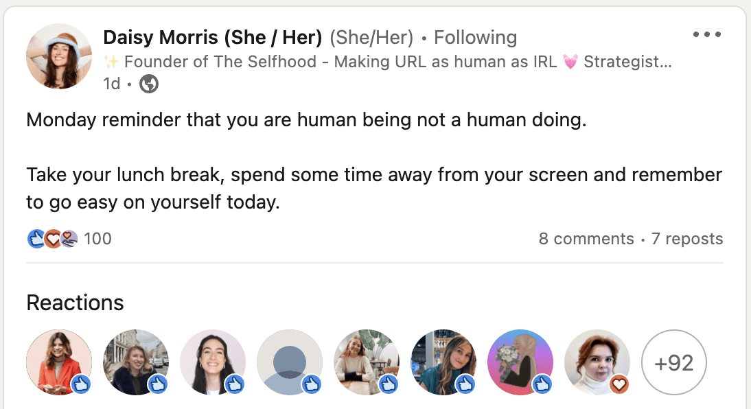 use linkedin daisy morris influencer