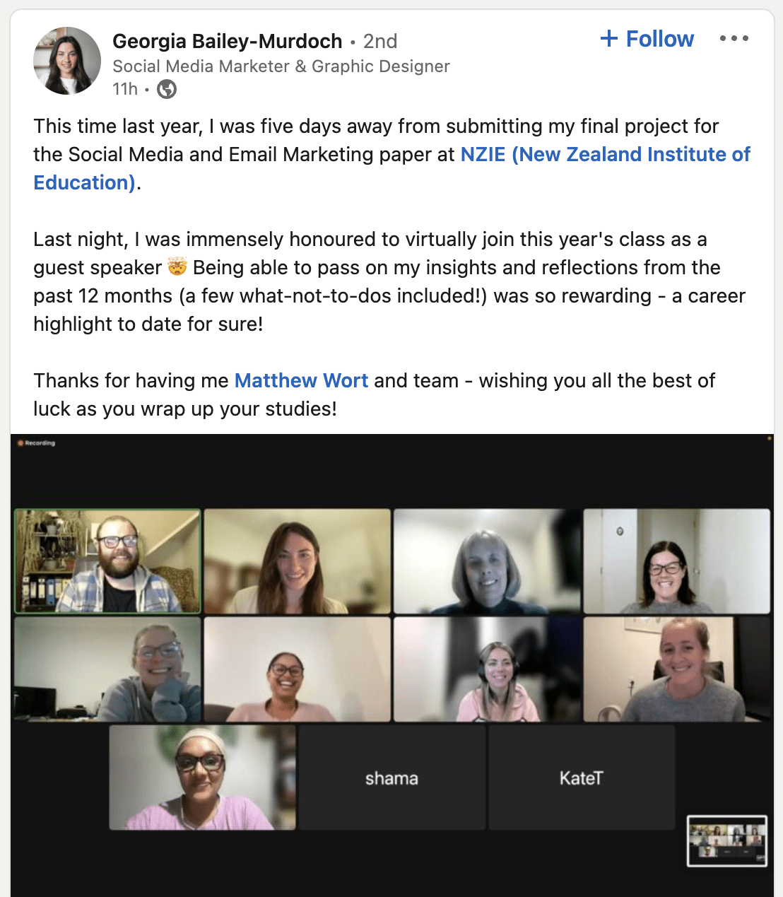 Georgia Linkedin Wellington Digital Marketing