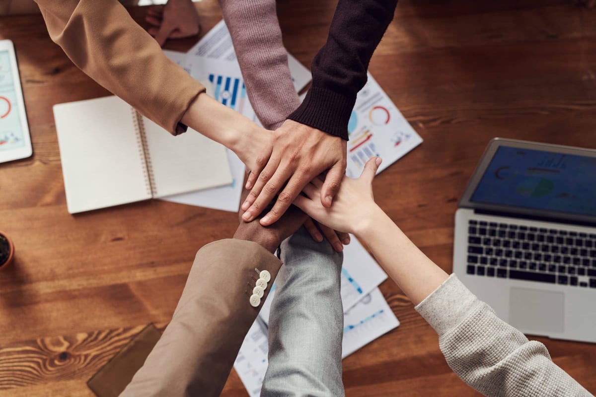 digital marketing facebook group of hands