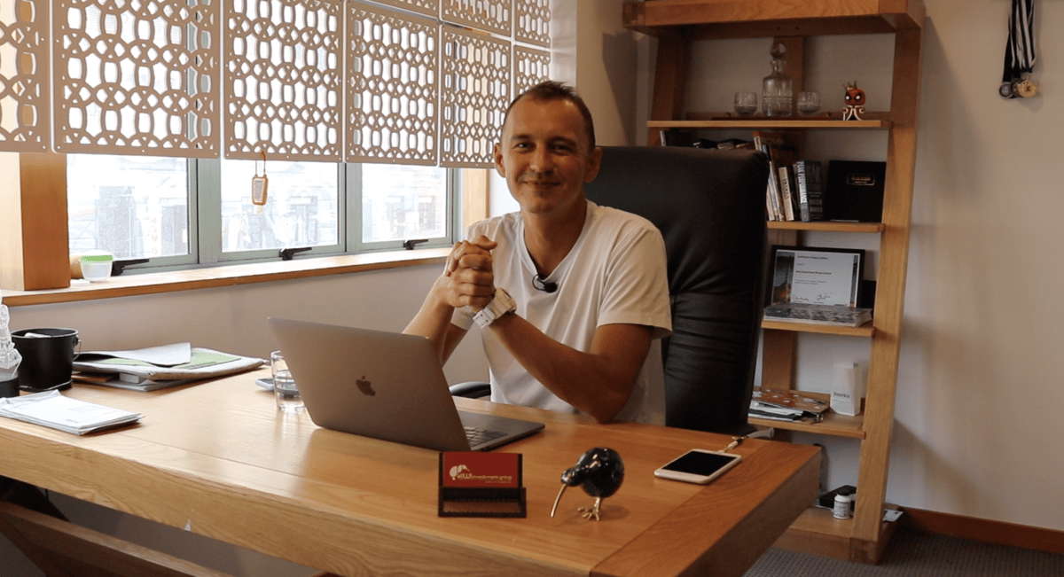 Azat at his workplace