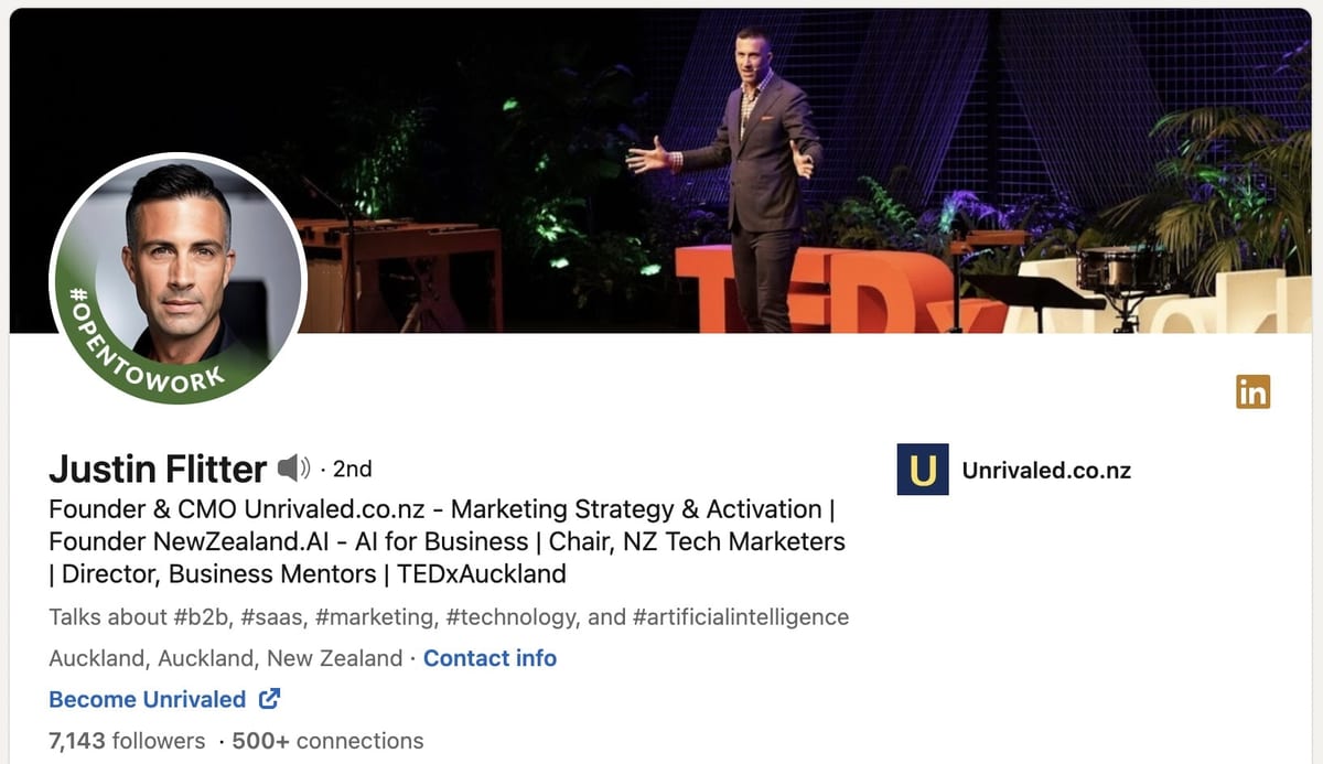 linkedin new zealand justin flitter
