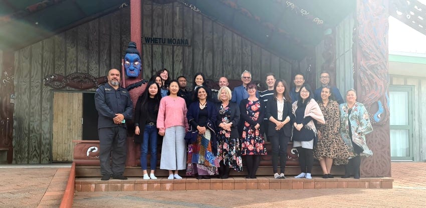NZIE team in marae
